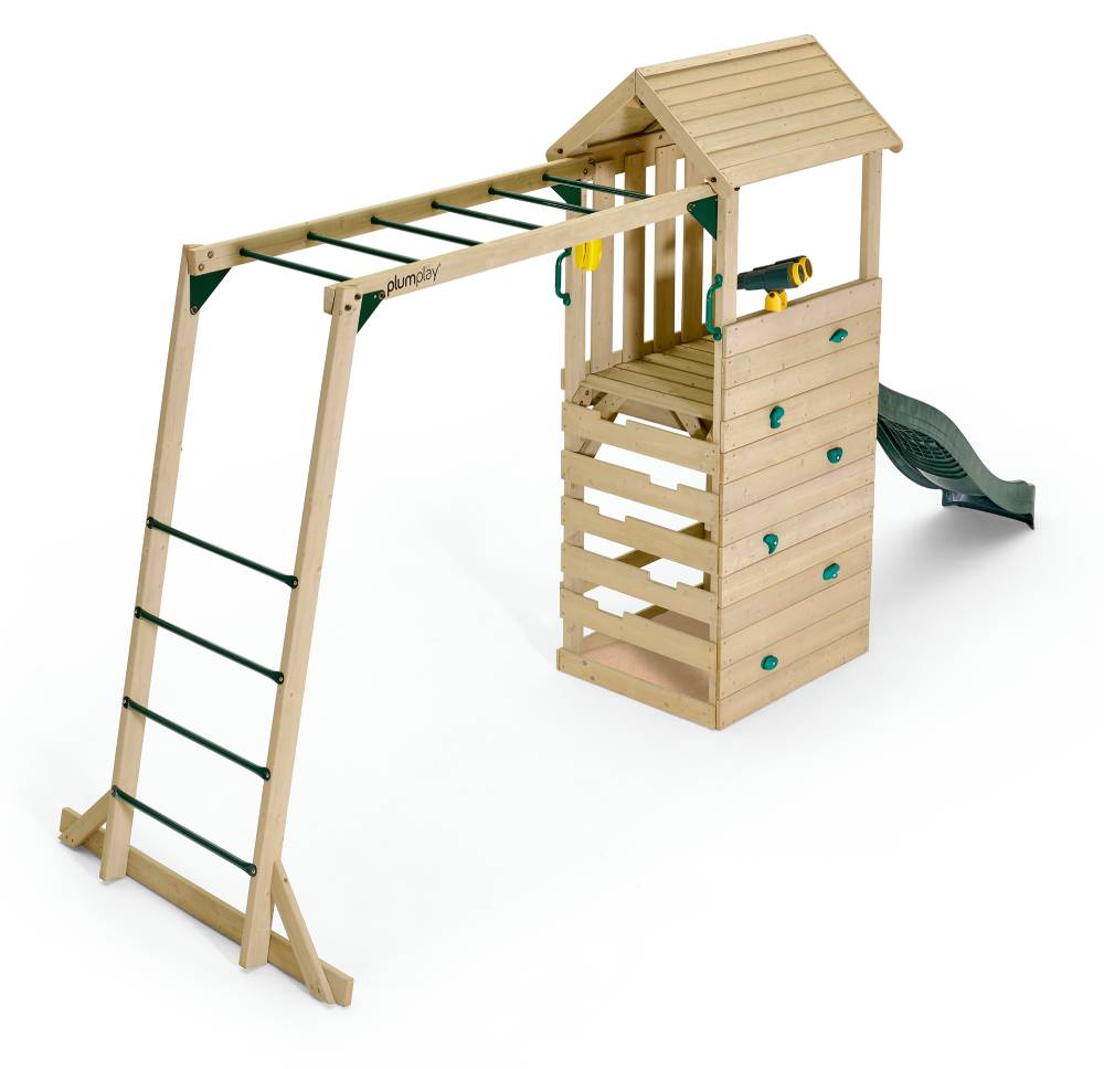 Plum Lookout Wooden Tower with Monkey Bars