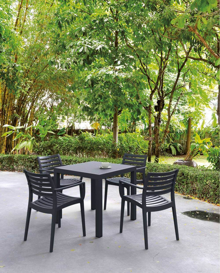 Siesta Ares Table/Artemis Arm Chair 5 Piece Outdoor Dining Set (Available in Anthracite, Black, Chocolate, Taupe & White)