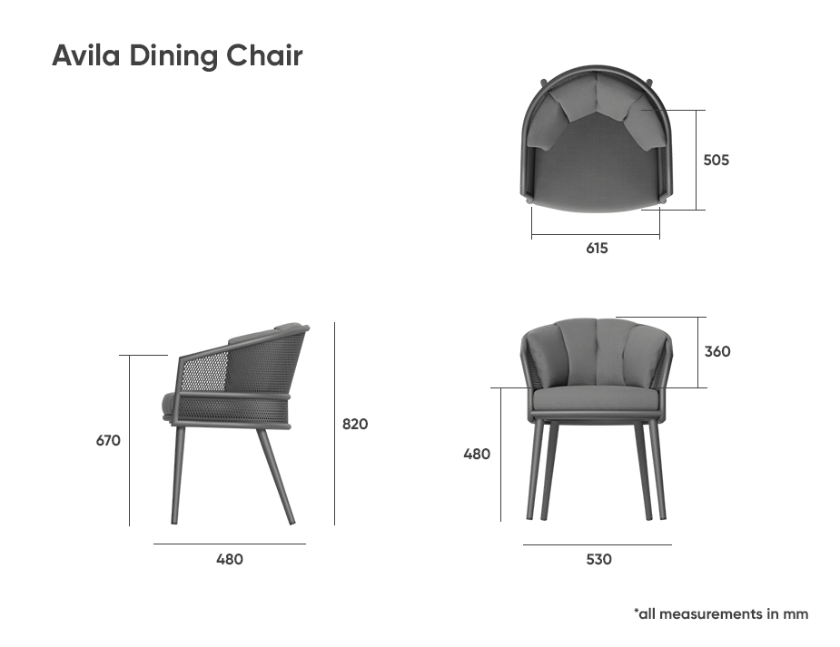 Avila Dining Chair (Avail with Charcoal or White Frame)