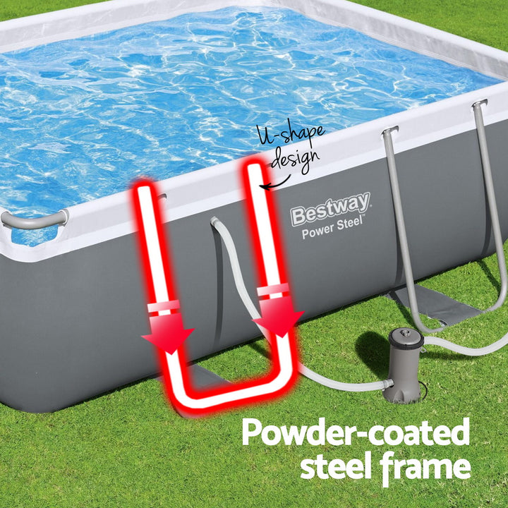 Bestway Swimming Pool 282x196x84cm Steel Frame Above Ground Pools Filter Pump 3662L