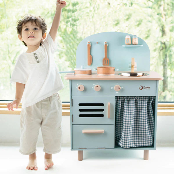 Blue Retro Play Kitchen by Classic World