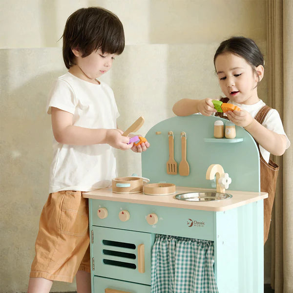 Blue Retro Play Kitchen by Classic World