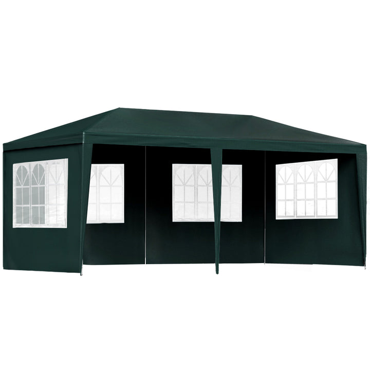 Instahut Gazebo 3x6m Marquee Wedding Party Tent Outdoor Camping Side Wall Canopy 4 Panel Green