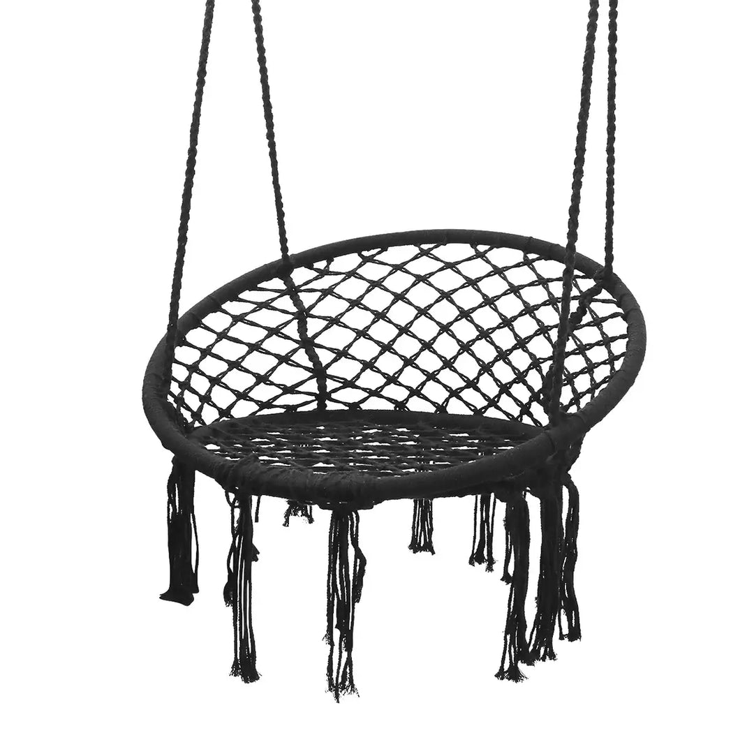 Hammock Hanging Swing Chair with Cushions in Black - Lifespan Kids