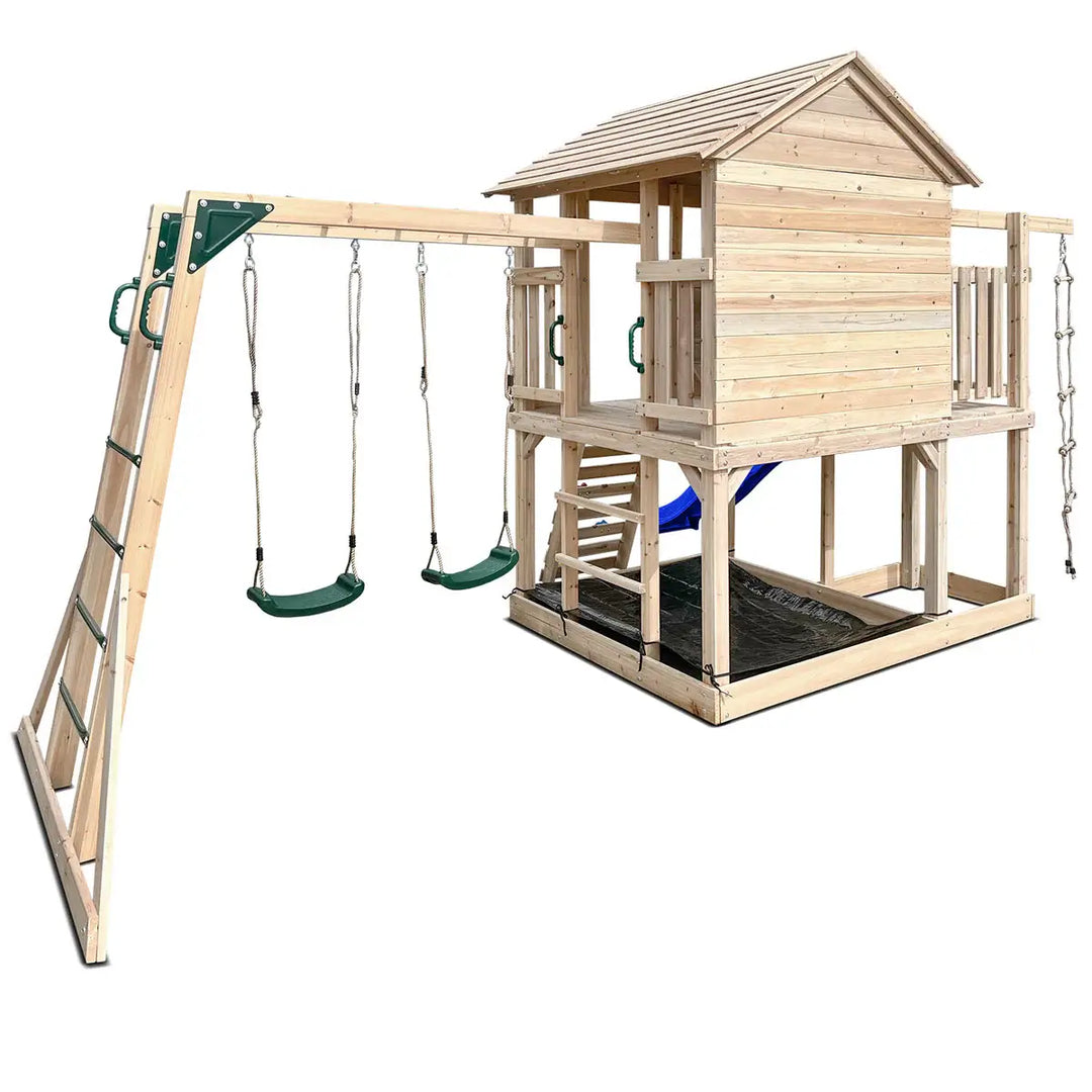 Kingston Elevated Cubby House with Slide (Yellow or Green) - by Lifespan Kids