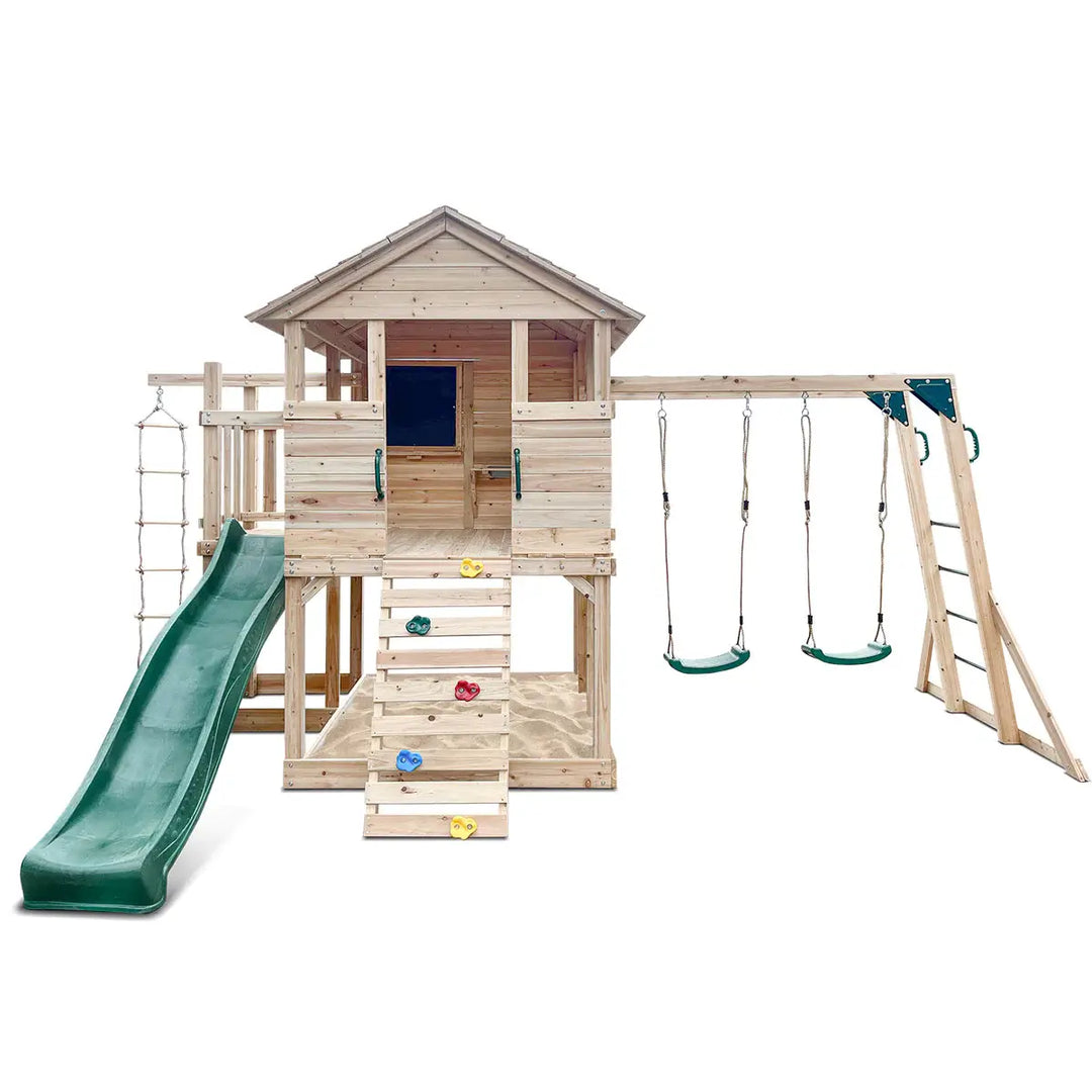 Kingston Elevated Cubby House with Slide (Yellow or Green) - by Lifespan Kids