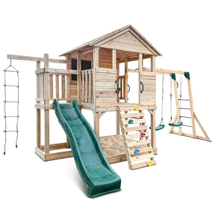 Kingston Elevated Cubby House with Slide (Yellow or Green) - by Lifespan Kids