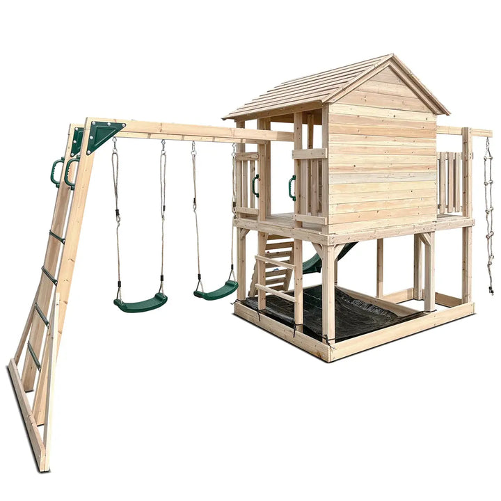 Kingston Elevated Cubby House with Slide (Yellow or Green) - by Lifespan Kids