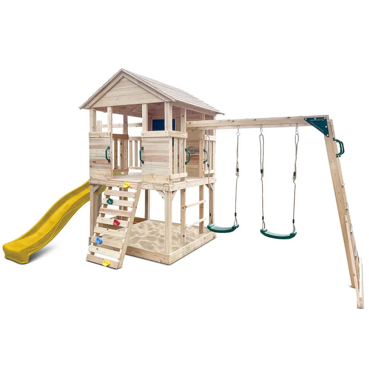 Kingston Elevated Cubby House with Slide (Yellow or Green) - by Lifespan Kids