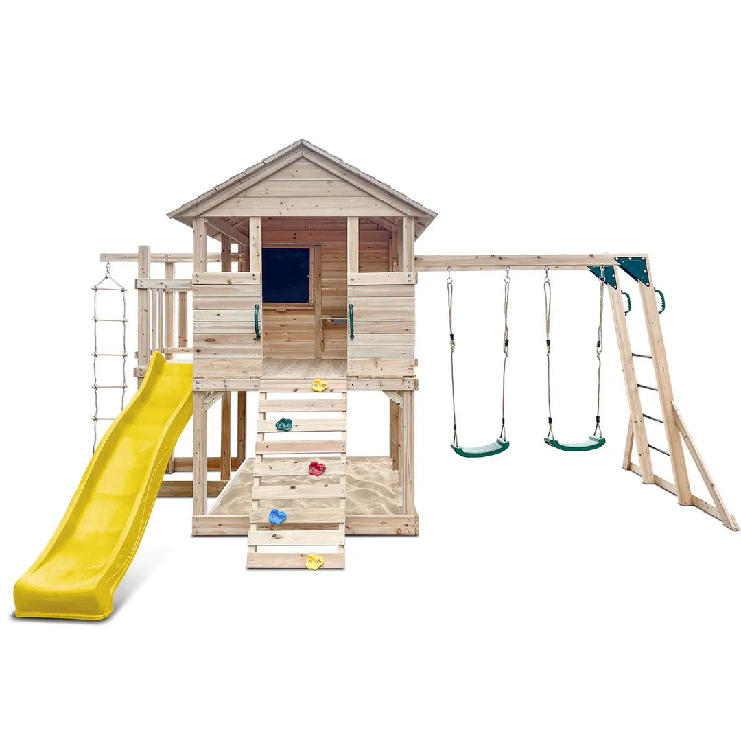 Kingston Elevated Cubby House with Slide (Yellow or Green) - by Lifespan Kids