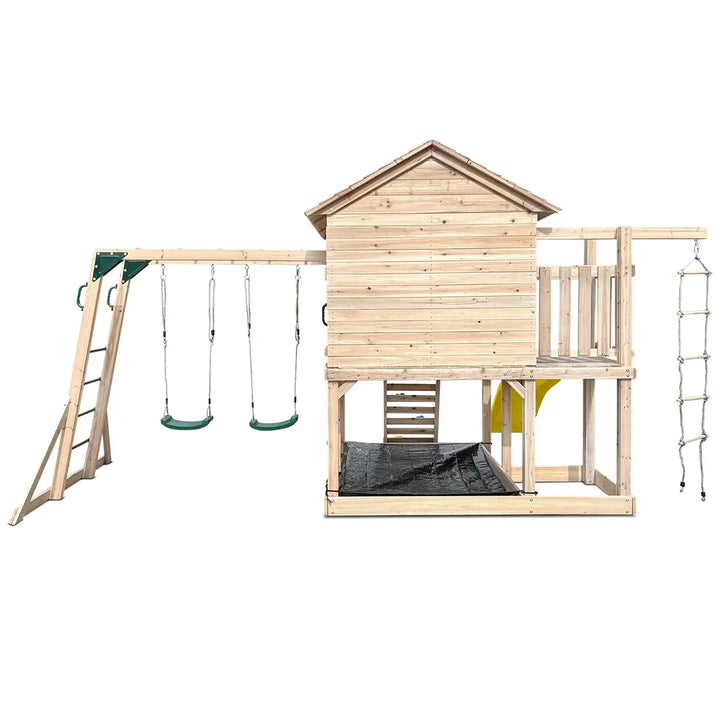 Kingston Elevated Cubby House with Slide (Yellow or Green) - by Lifespan Kids