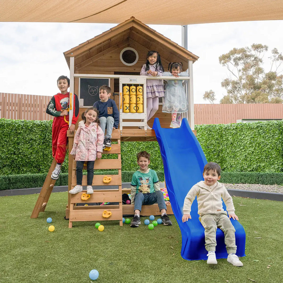 Warrigal Elevated Cubby House (with Green, Yellow or Blue Slide) - Lifespan Kids