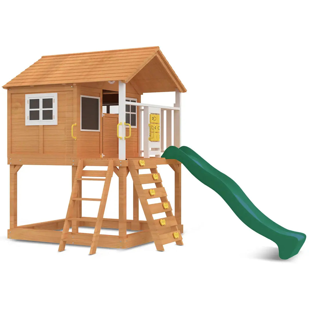 Warrigal Elevated Cubby House (with Green, Yellow or Blue Slide) - Lifespan Kids