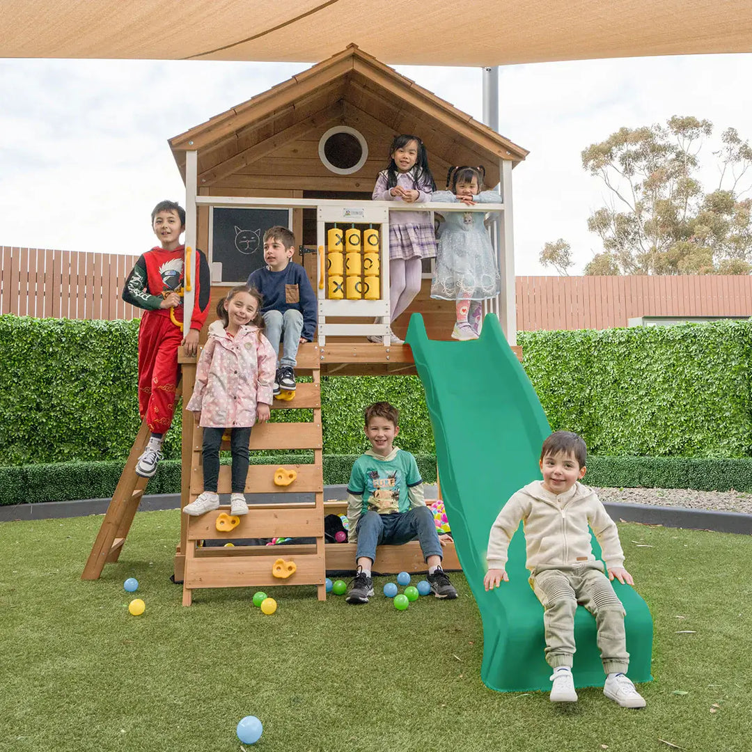 Warrigal Elevated Cubby House (with Green, Yellow or Blue Slide) - Lifespan Kids