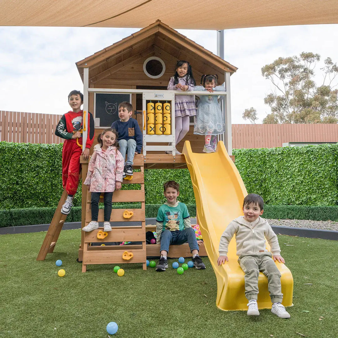 Warrigal Elevated Cubby House (with Green, Yellow or Blue Slide) - Lifespan Kids