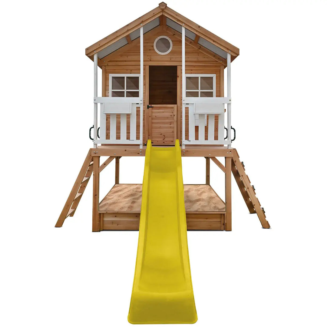 Lifespan Kids Winchester Cubby House with 1.2m Elevation Platform and 2.2m Slide (Green, Blue or Yellow)