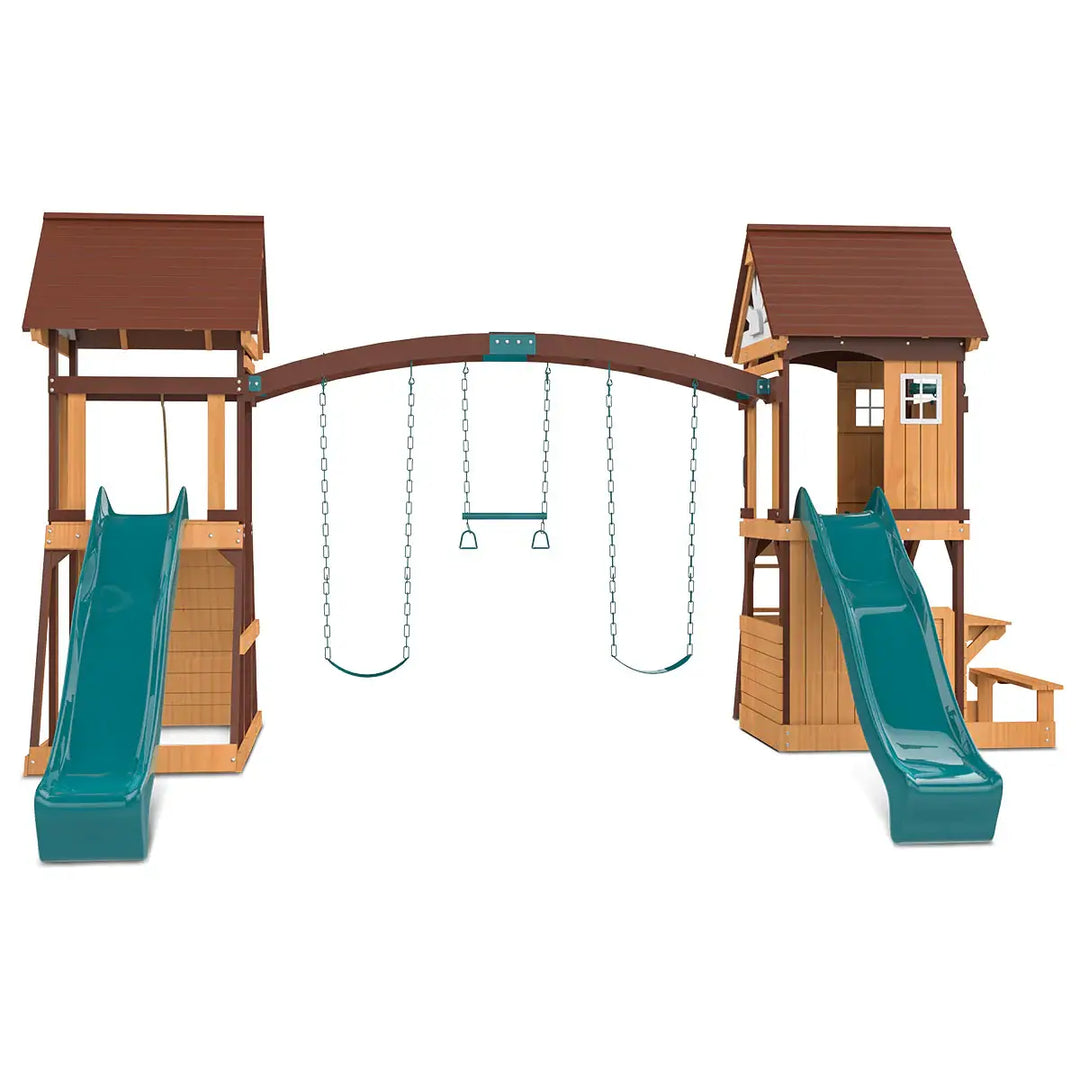 Armadale Play Centre with 2 Slides (Green, Blue or Yellow Slide) - Lifespan Kids