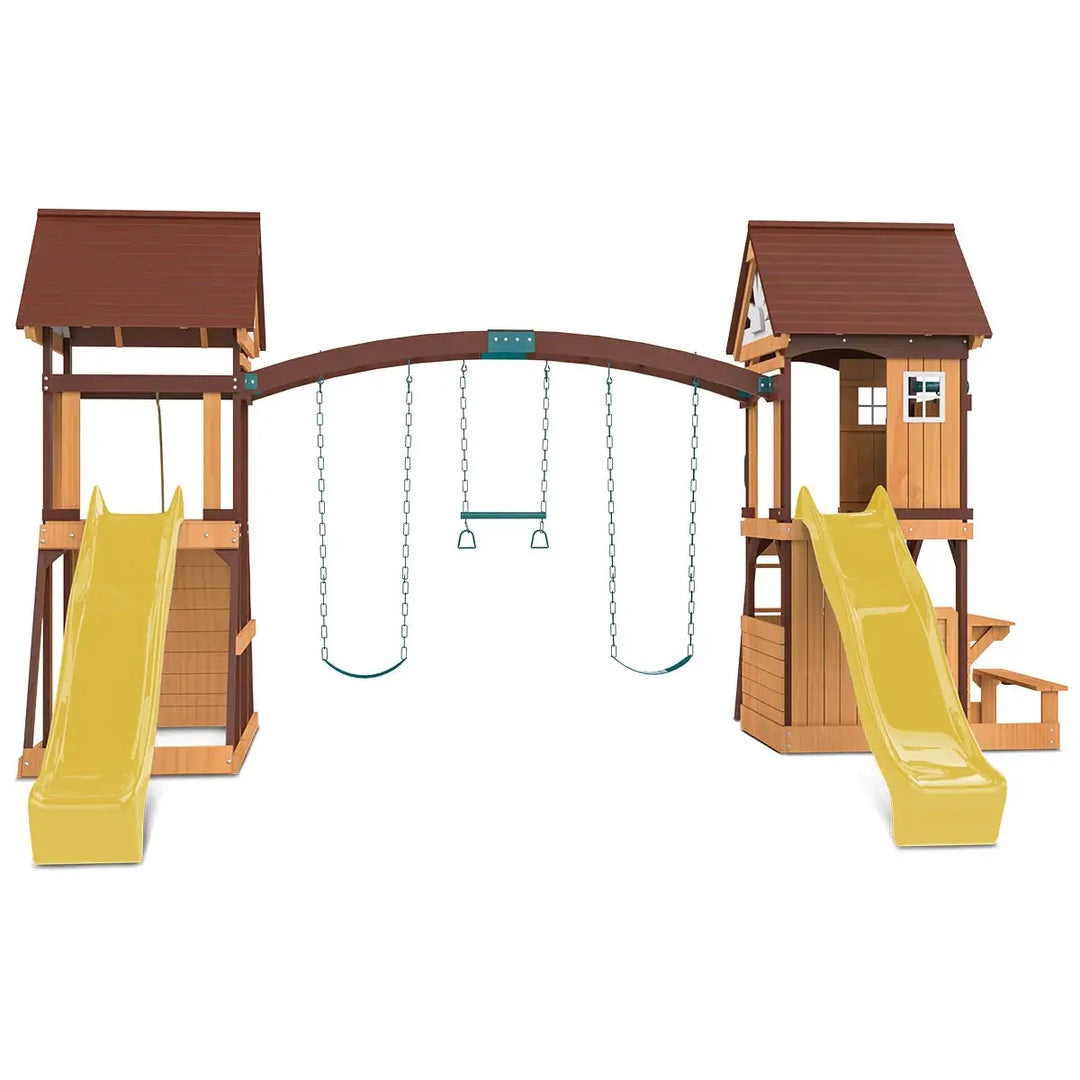 Armadale Play Centre with 2 Slides (Green, Blue or Yellow Slide) - Lifespan Kids