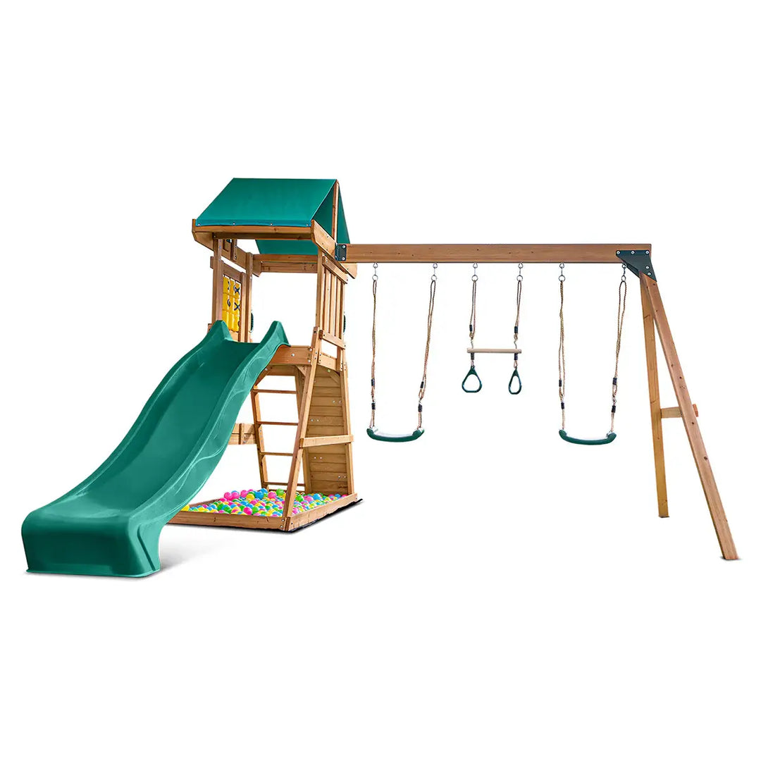 Lifespan Kids Birmingham Play Centre Set with 2.2m Slide (Available in Green, Blue or Yellow Slide)