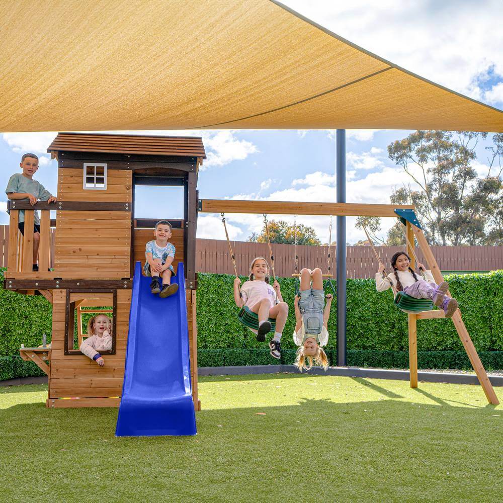 Darlington Play Centre & Swing Set (Green, Blue or Yellow Slide) - Lifespan Kids