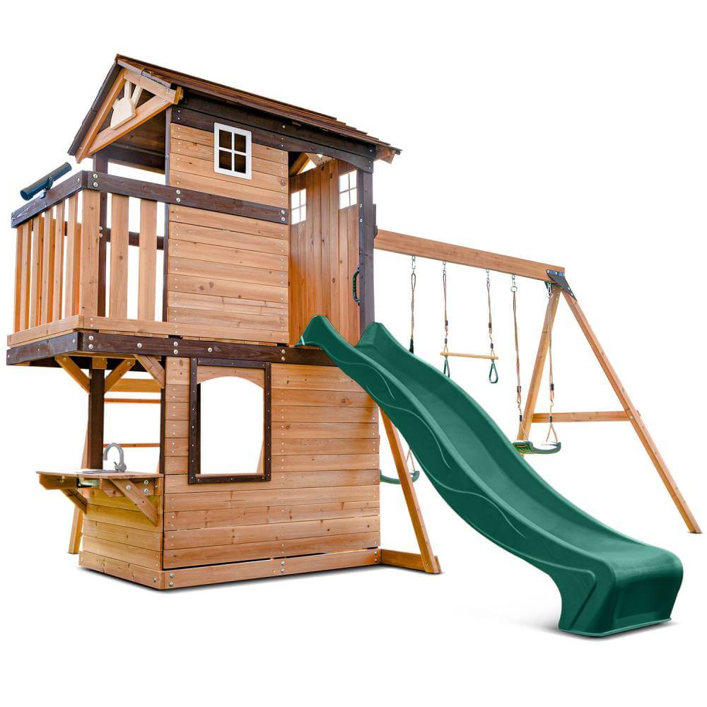 Darlington Play Centre & Swing Set (Green, Blue or Yellow Slide) - Lifespan Kids