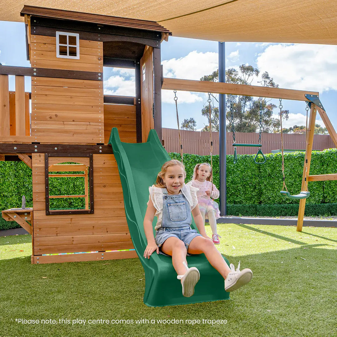 Darlington Play Centre & Swing Set (Green, Blue or Yellow Slide) - Lifespan Kids