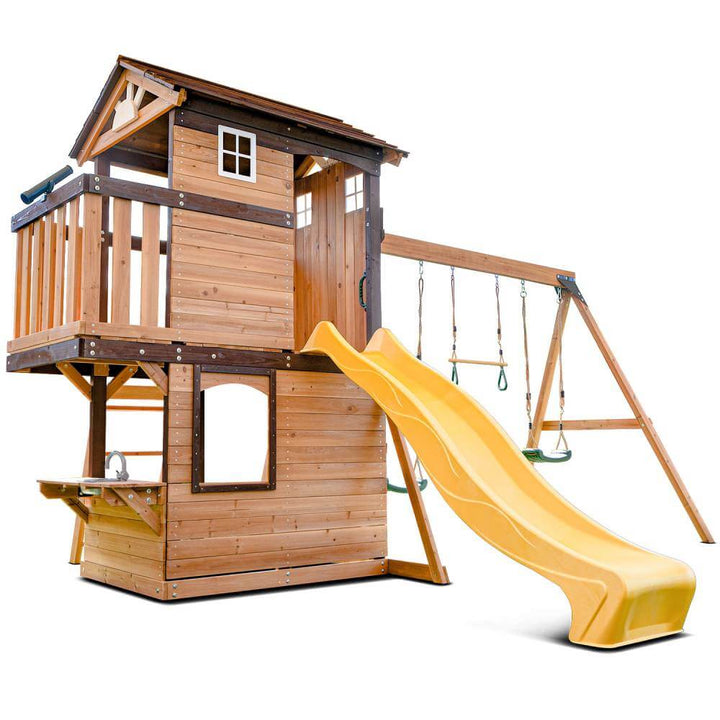 Darlington Play Centre & Swing Set (Green, Blue or Yellow Slide) - Lifespan Kids