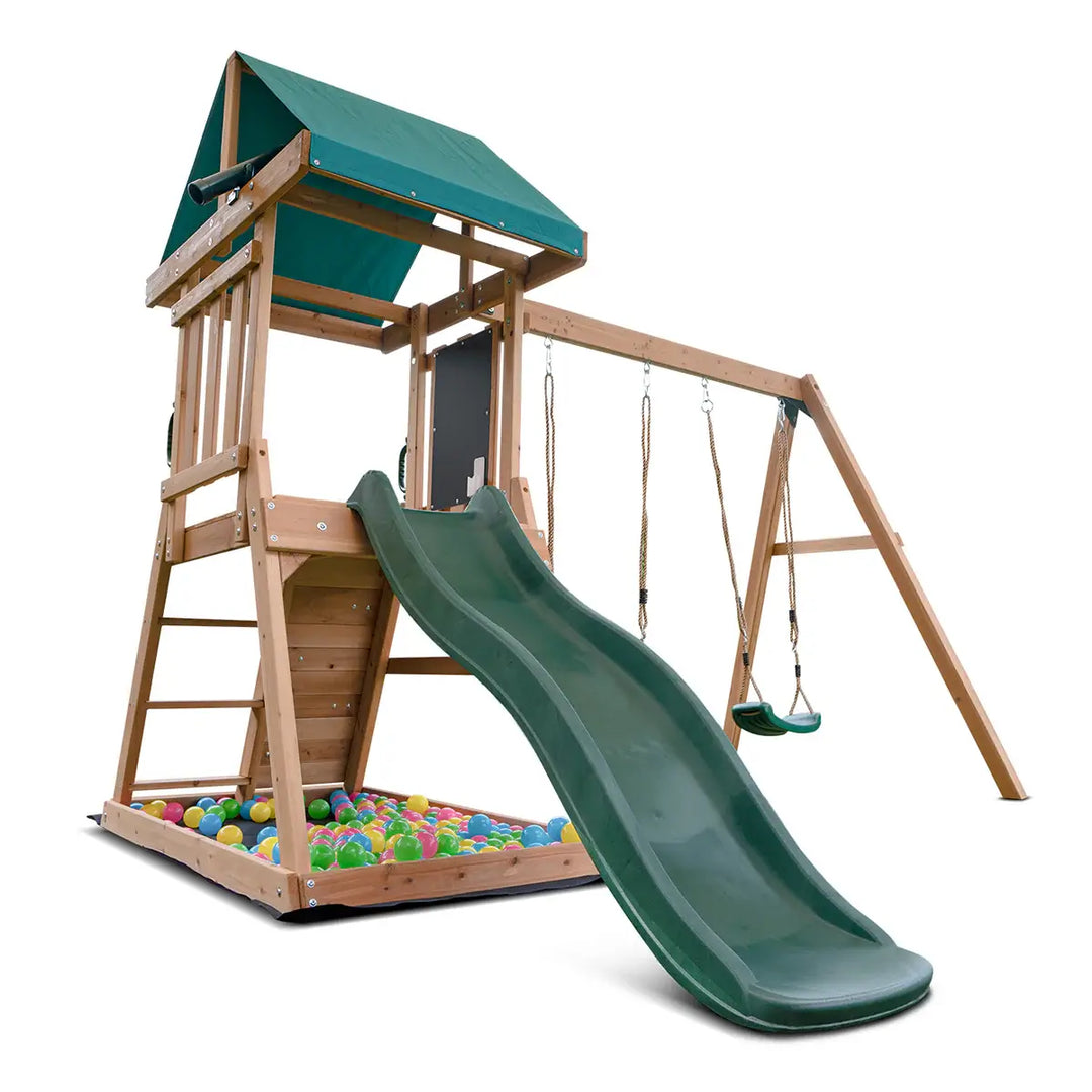 Lifespan Kids Greenvale Play Centre with 1.8m Green Slide - Lifespan Kids