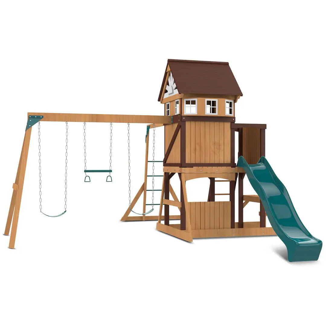 Lifespan Kids Meer Brook Play Centre Set with 2.2m Slide (Available in Green, Blue or Yellow Slide)