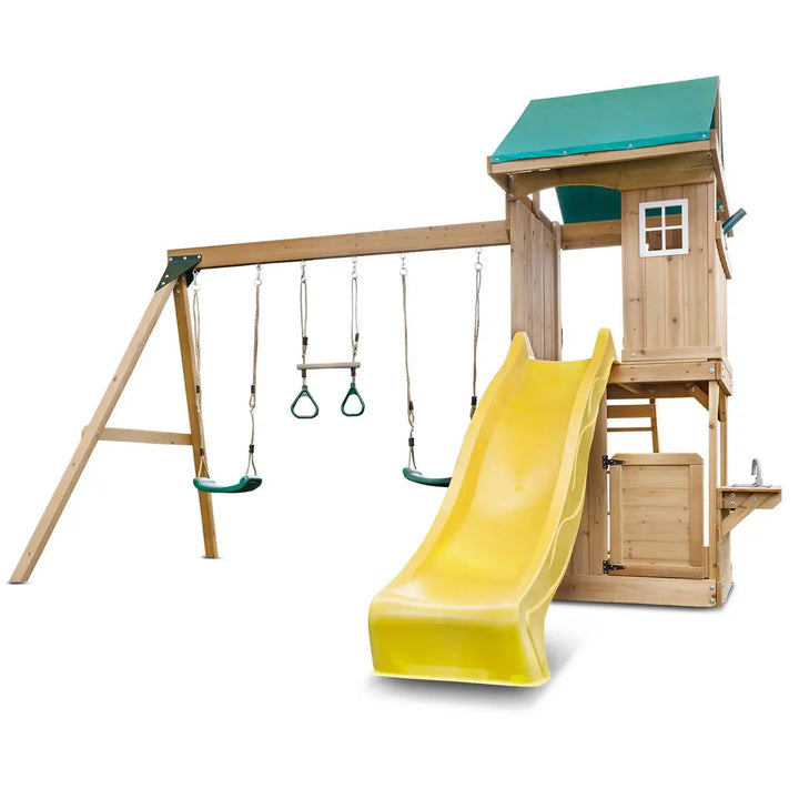 Lifespan Kids Montrose Play Centre Set with 2.2m Slide (Available in Green, Blue or Yellow) 