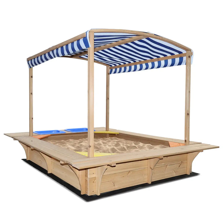 Playfort 2 Sandpit with Striped Canopy - Lifespan Kids