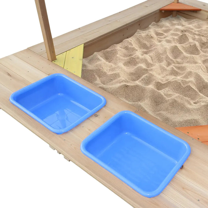 Playfort 2 Sandpit with Striped Canopy - Lifespan Kids