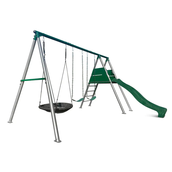 Europa Commercial Steel Swing Set (Green, Blue or Yellow Slide) - Lifespan Kids