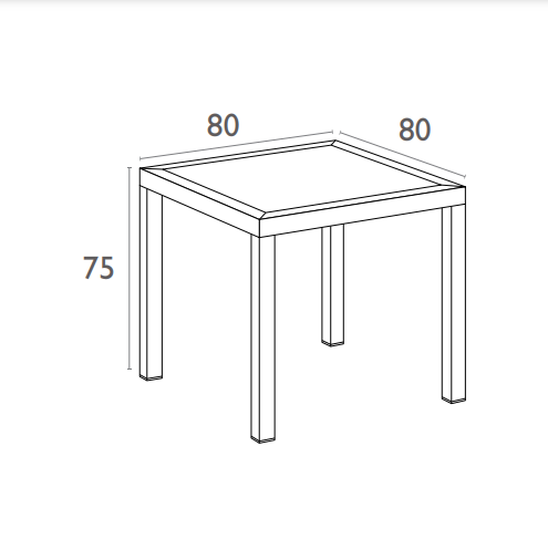 Siesta Orlando 80cm Square Table (Available in White, Chocolate & Anthracite)