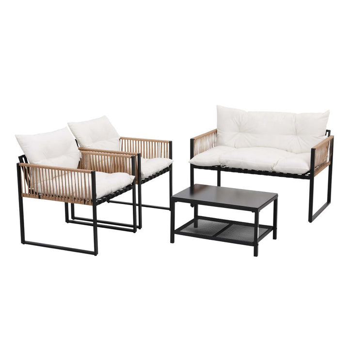 Gardeon 4 Seater Outdoor Sofa Set 4PCS Table Chair Set Garden Patio Furniture