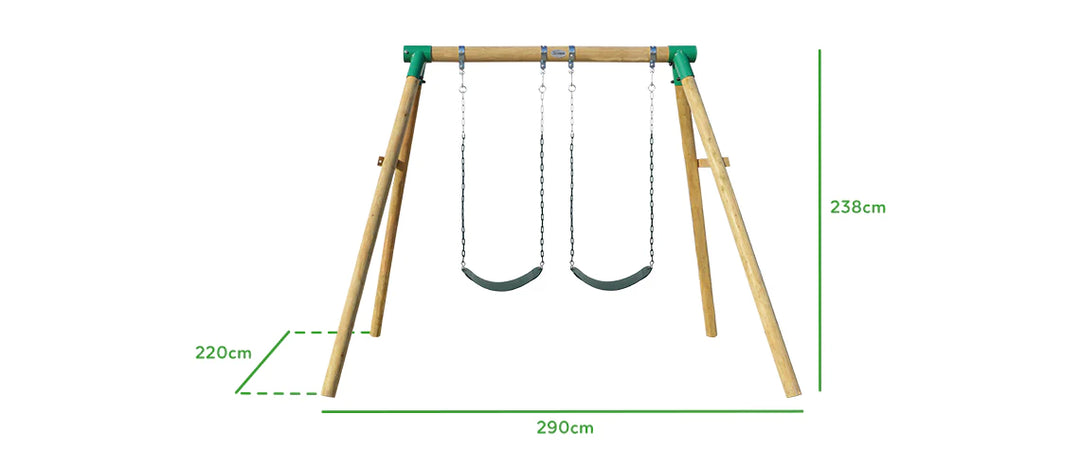 Amber 3 Double Belt Timber Swing Set - Lifespan Kids