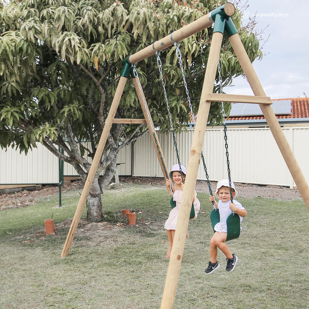 Amber 3 Double Belt Timber Swing Set - Lifespan Kids