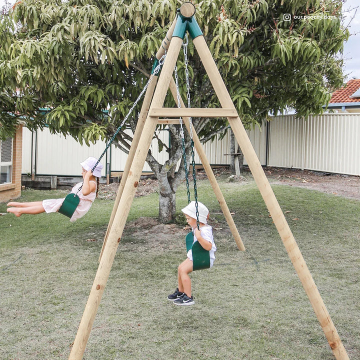 Amber 3 Double Belt Timber Swing Set - Lifespan Kids