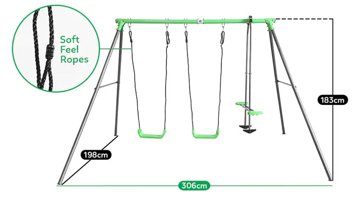 Hurley 2 Metal Swing Set - Lifespan Kids