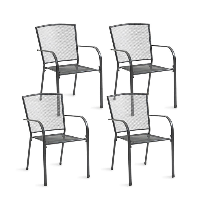 FORTIA 4pc Outdoor Dining Chair Set, for Outside with E-coating