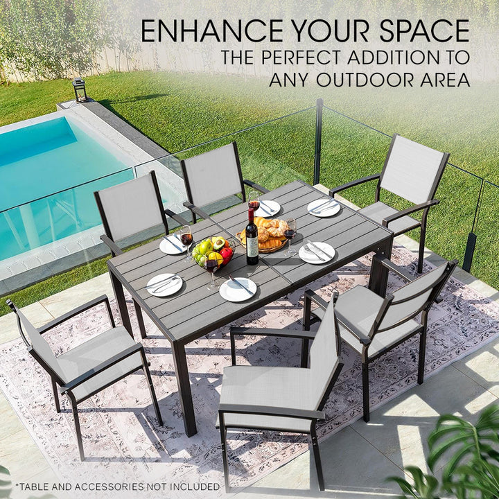 FORTIA 6pc Outdoor Dining Chair Set, for Outside