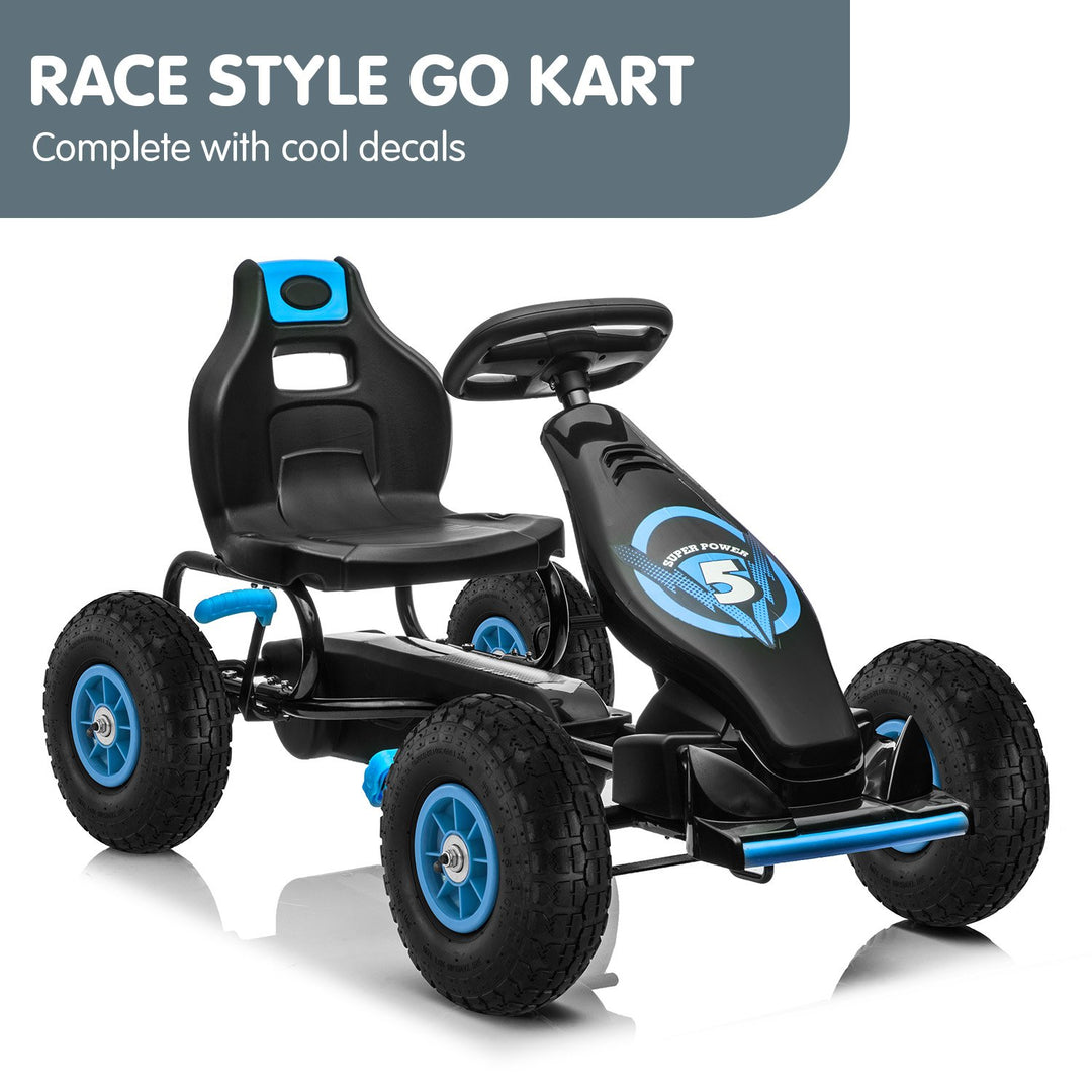 Kahuna G18 Kids Ride On Pedal Go Kart - Blue