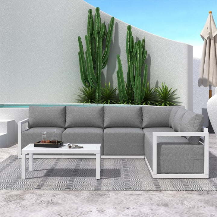 Alfresco Contemporary All-Weather Lounge Set – Charcoal Grey