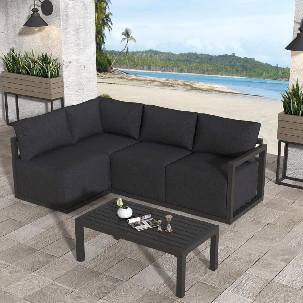 Four-Seat Alfresco Harmony Set – Charcoal Grey