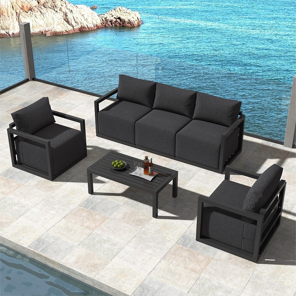 Alfresco 5-Seater Deep-Seated Patio Set – White