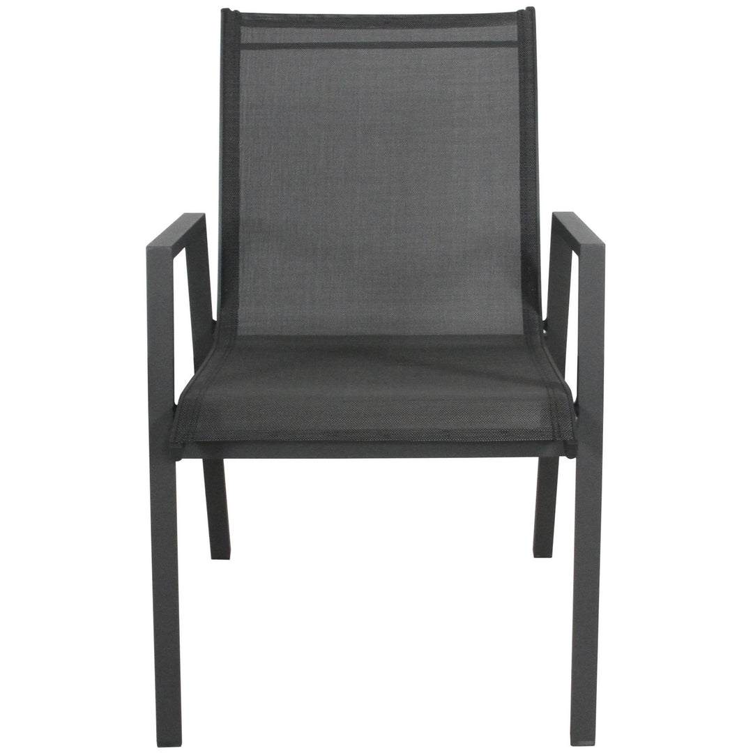 Iberia 6pc Set Aluminium Outdoor Dining Table Chair Charcoal