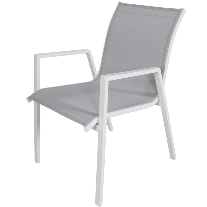 Iberia 7pc Set 178cm Aluminium Outdoor Dining Table Chair White