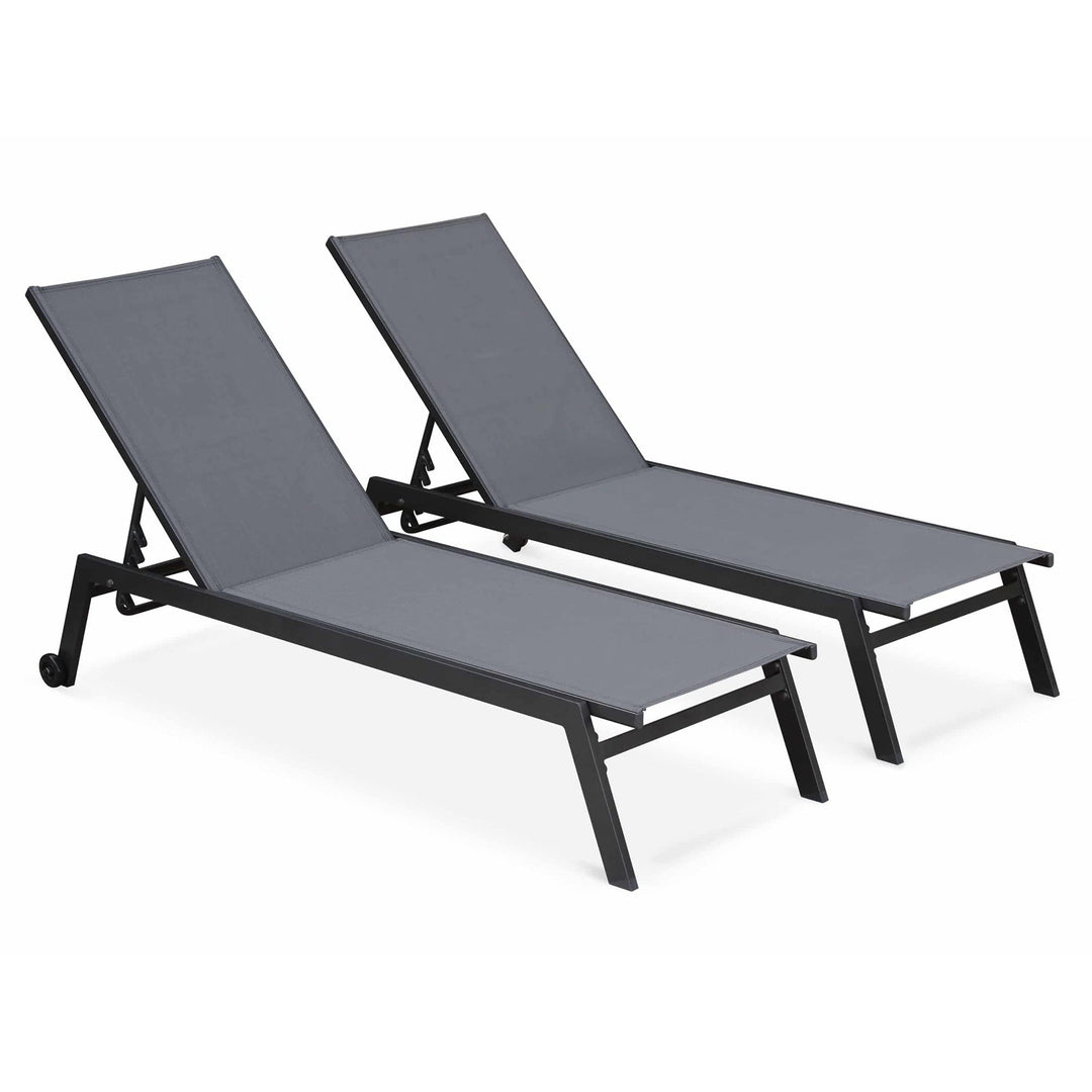 Sirocco (Set of 2) Sunloungers - Black