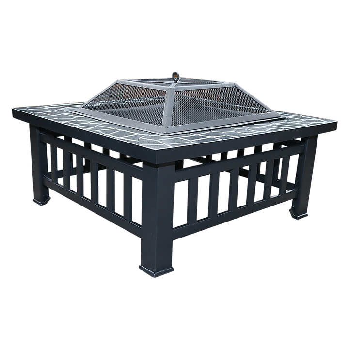 18" Square Metal Fire Pit Outdoor Heater