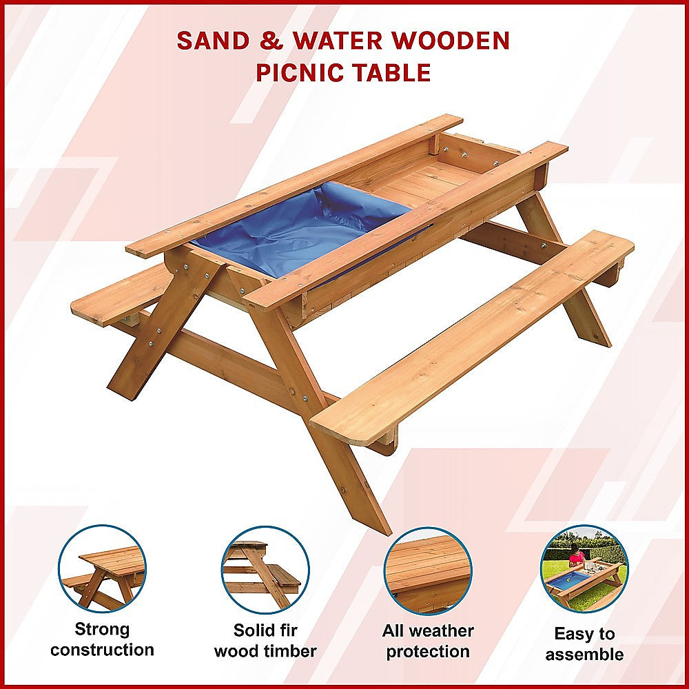 Sand & Water Wooden Picnic Table